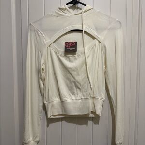 Heart Hips Cream Hooded Sweatshirt